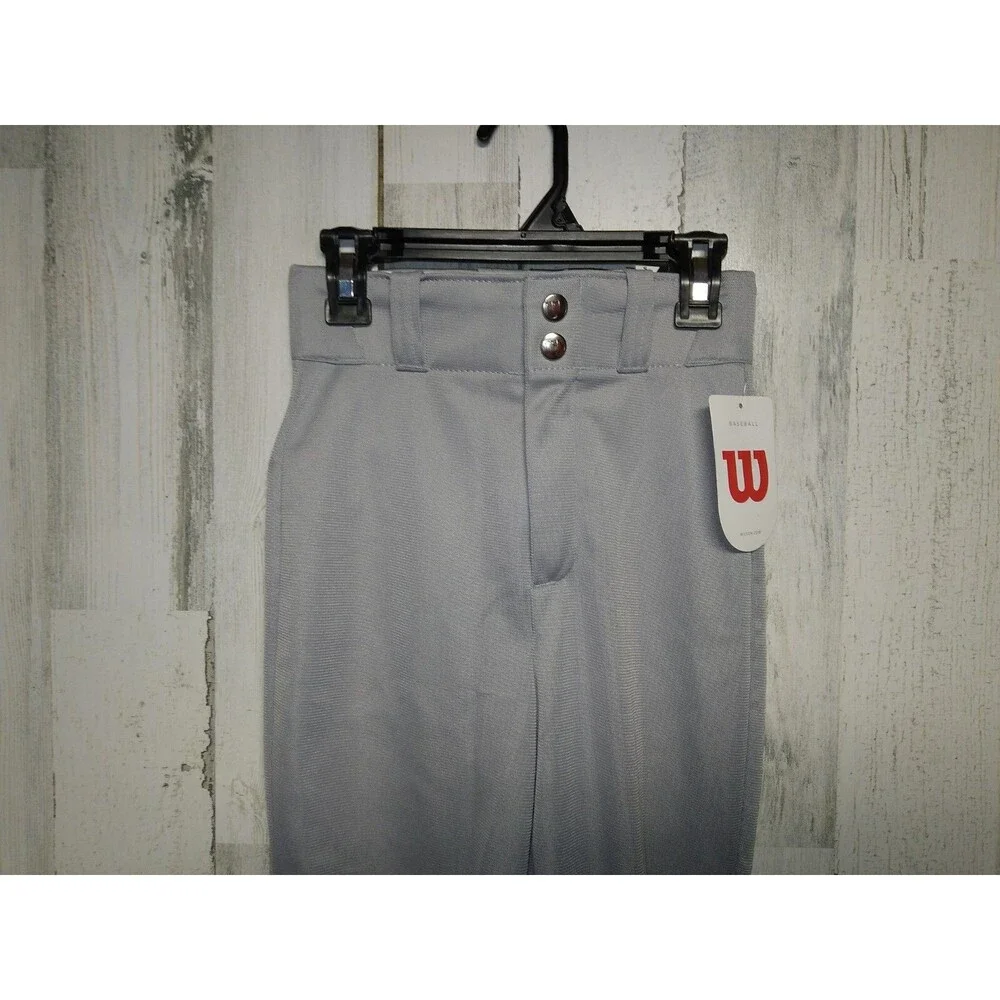 Wilson Boys Youth Baseball Pants Gray Size Small Relaxed Fit Solid